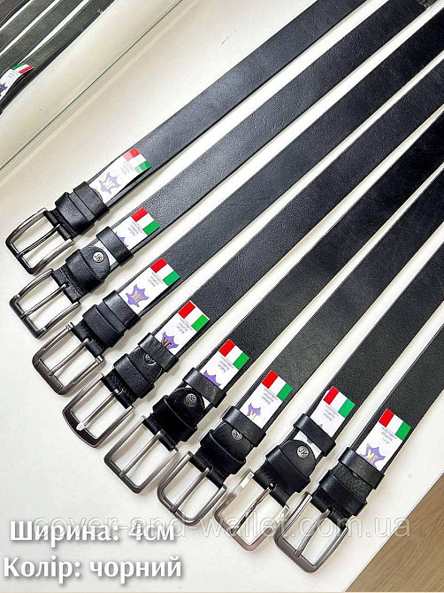 Стильный мужской ремень под джинсы из натуральной кожи с черной пряжкой 40 мм PS Leather Киев - изображение 6