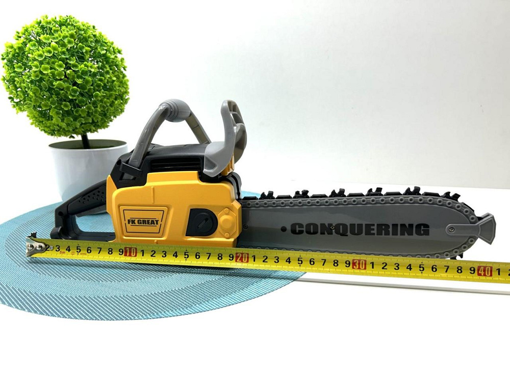 Бензопила іграшкова автоматичне обертання ланцюга зук Жовто-чорна (T001) Чернігів - фото 4