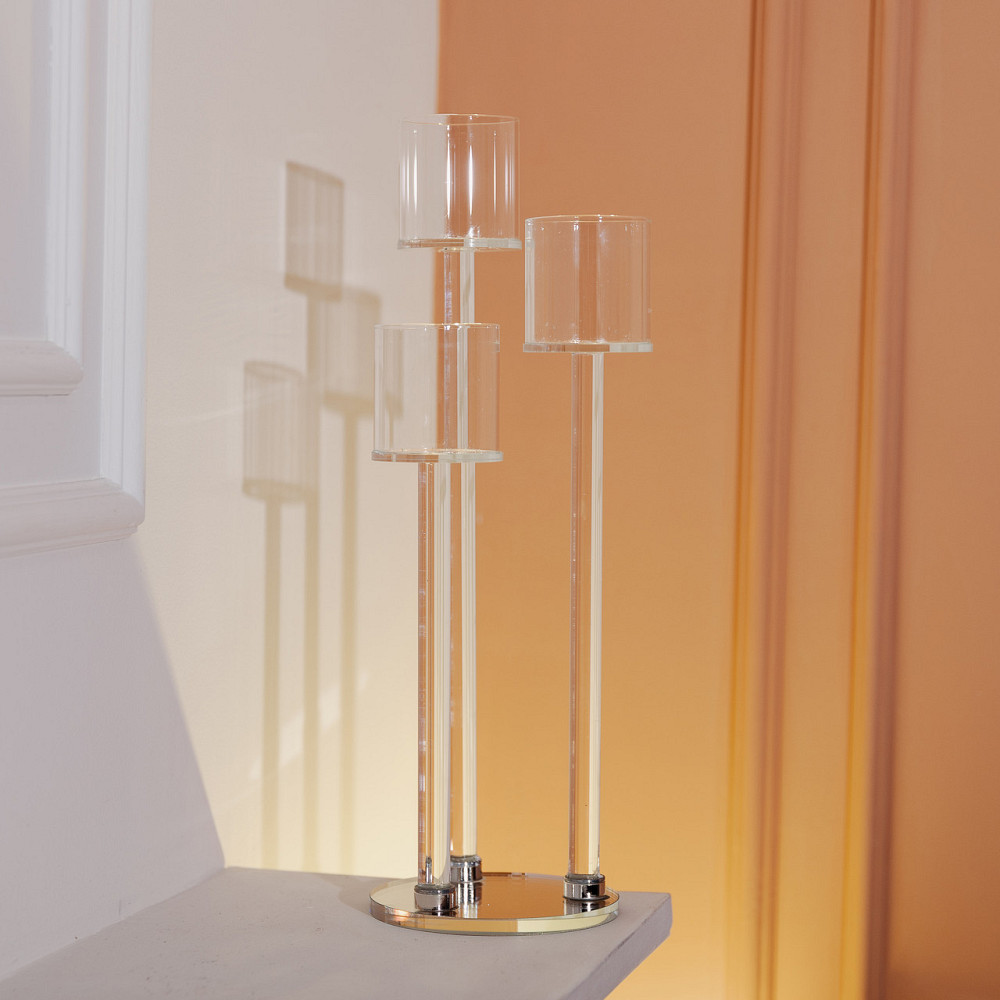 Декоративний скляний підсвічник на 3 свічки Київ - фото 5