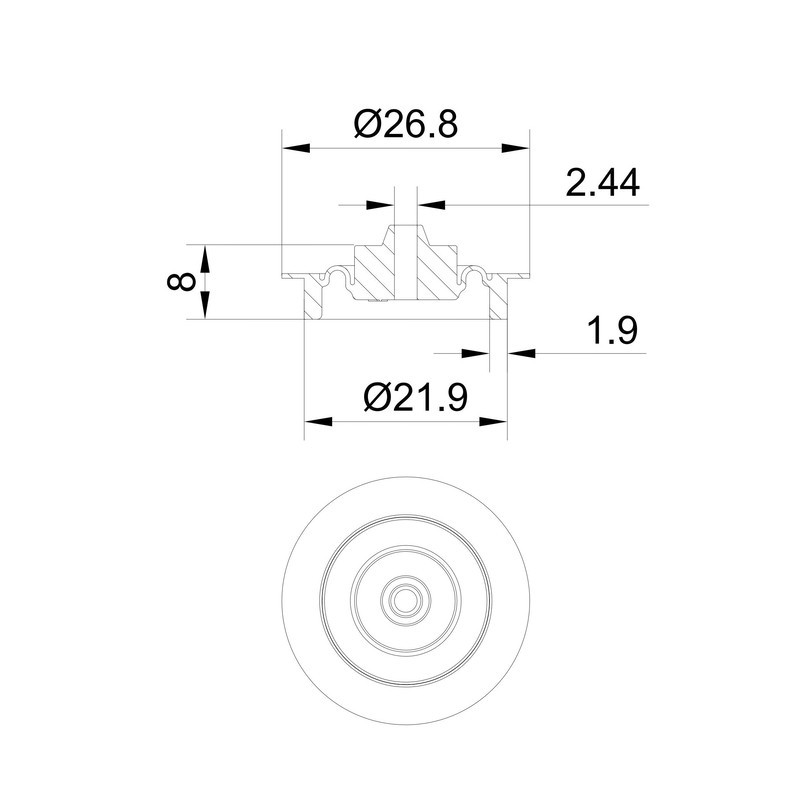 Мембрана для наповнювального клапана бачка унітазу KOER KT-1410 для KT-0103, KT-0104 (KR5707) Київ - фото 3