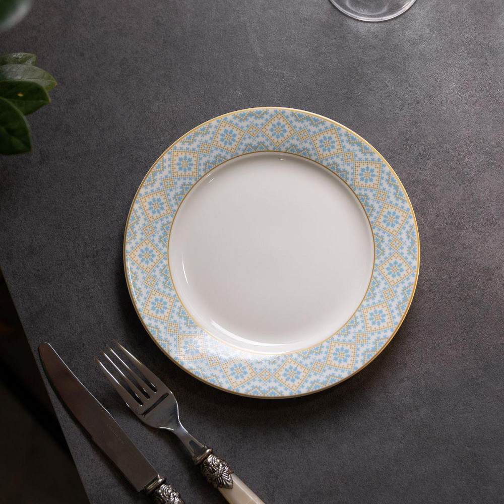 Десертная фарфоровая тарелка с орнаментом 19 см Киев - изображение 2