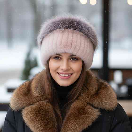 Шапка меховая женская кубанка Rex Мерлин Пудровый Харьков