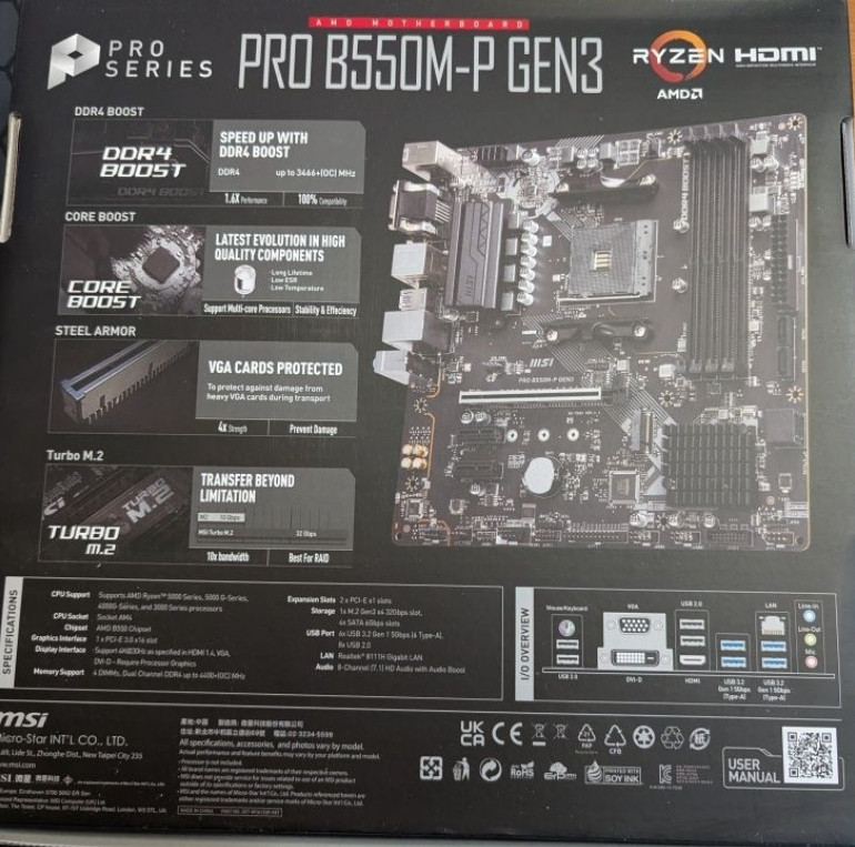 Материнская Плата AM4 msi pro b550m-p gen3. Киев - изображение 5