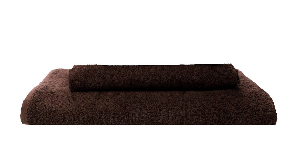 Комплект полотенец однотонных Ideal Textile 50х90см + 70х140см 400 г/м2 (56860932) Шоколадний Черновцы - изображение 1