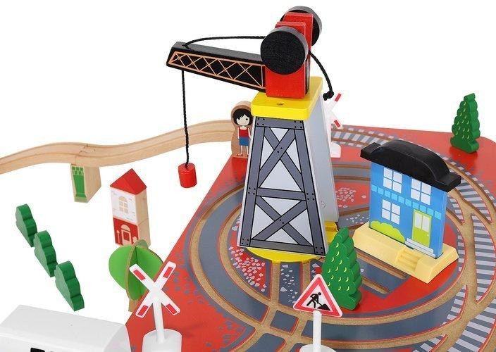 Детский Деревянный поезд конструктор на батарейках с железной дорогой из 88 элементов Kruzzel (9363) Нововолынск - изображение 8