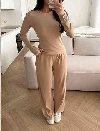 Женский базовый костюм двойка: лонгслив и штаны вискоза Одесса