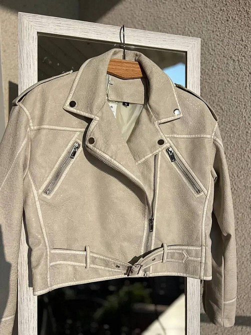 Куртка женская Aftf Basic 2466 винтажная косуха укороченная из экокожи серая, светло-серый, L Киев - изображение 19