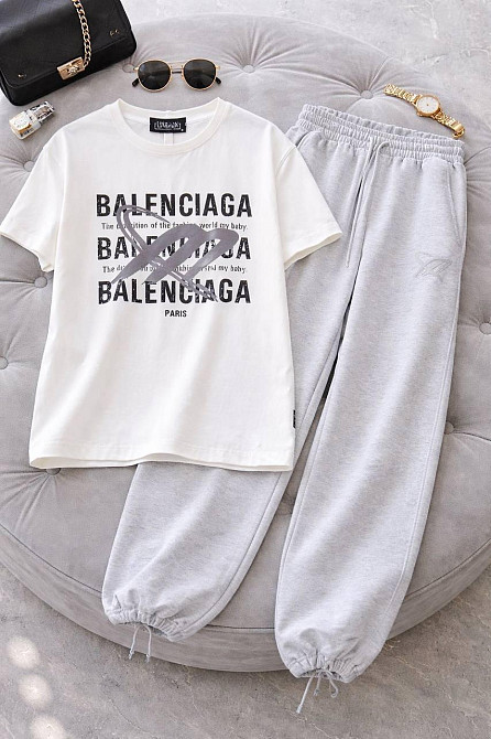 Стильний жіночий, зручний костюм двонитка пеньє + кулір Сірий, 44 Одеса - фото 2