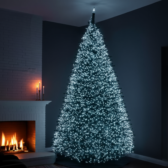 Новорічна гірлянда кімнатна роса 100 м 3000 LED Хвойна лапа зелений провід Біле сяйво D3000L100MGW Київ