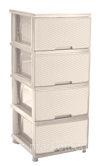 Комод пластиковий на 4 ящики ротанг Харків - фото 2