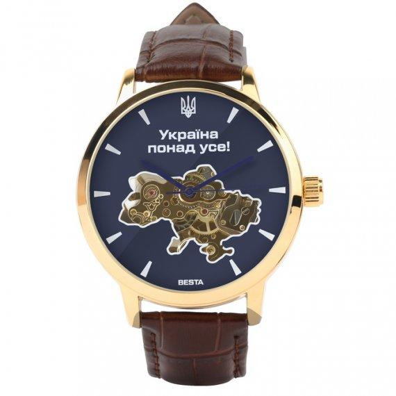 Чоловічий наручний годинник Besta Skeleton UA (Коричневий) Вінниця - фото 1