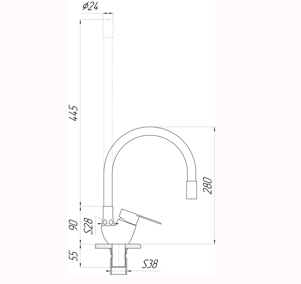 Змішувач для кухні Globus Lux MAIN SM-203SB (000023002) Київ - фото 6