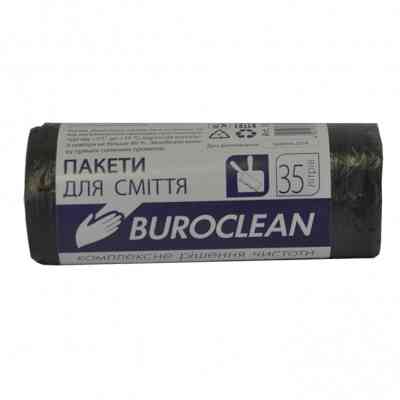 Пакети для сміття Buroclean чорні 35 л 30 шт. (4823078910608) Вінниця