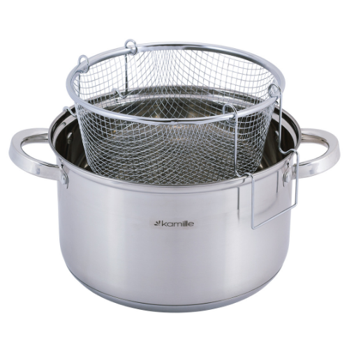 Набір посуду 3 предмети (каструля 6,5л/кришка/вклад-сітка) порожнисті ручки 5625S KAMILLE Житомир - изображение 4