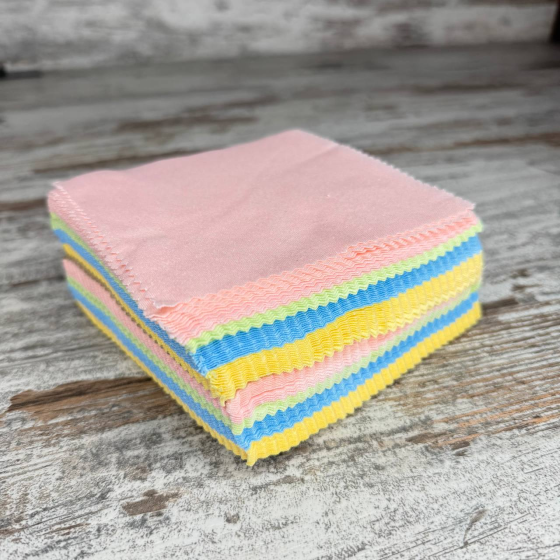 Салфетки из микрофибры для оптики и экранов 100 шт, 11.5×11.5 см, яркие цвета Киев