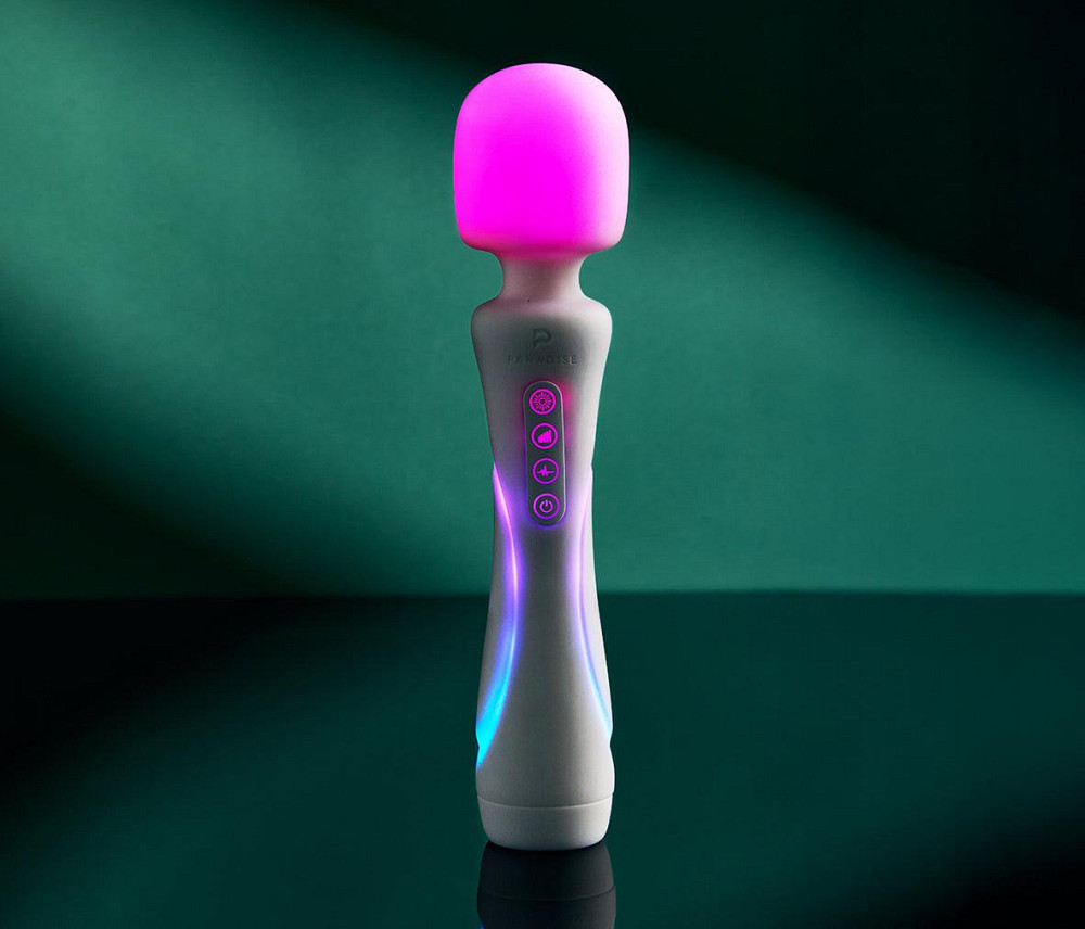 Микрофон с вибрацией, RGB-подсветкой и приложением Illumination The Wand, белый, 24,8 × 5,1 см Sex Aura Киев - изображение 1