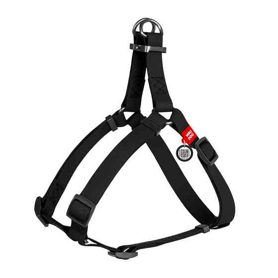Шлея для собак водостійка WAUDOG Waterproof, з QR-паспортом, 
металева пряжка-фастекс, XS, Ш 15 мм, Д 30-39 см чорний Київ