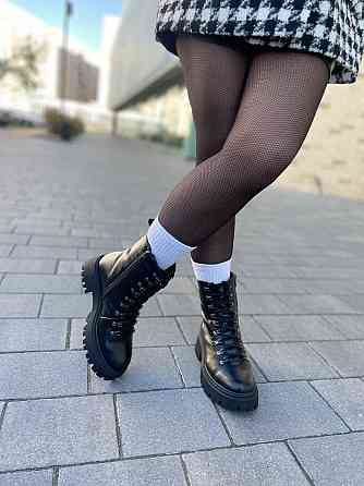 Crisma Черевики жіночі CRISMA чорні натуральна шкіра зима висота 17 см (5296) Коломыя