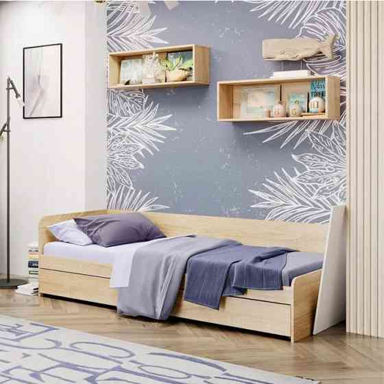 Односпальне ліжко з ящиками Еверест Соната-800 80х190 см Дуб сонома (DTM-071108) Львів