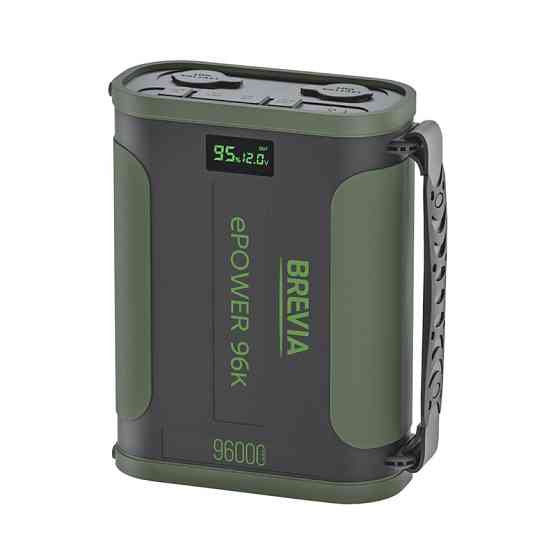 Повербанк (Power Bank) Brevia ePower 96000mAh 307.2Wh LiFePo4 чорно-зелений Львів