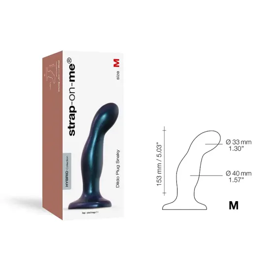 Дилдо Strap-On-Me DILDO PLUG SNAKY METALLIC BLUE, размер M, диаметр 4 см, вводимая длина 15,3 см Львов