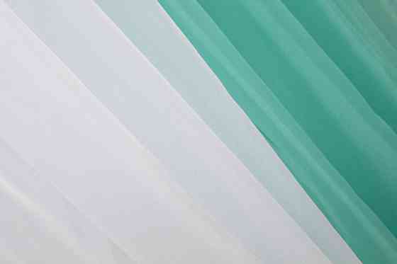 Кухонные шторки VR-Textil № 096к с подвязками бирюзовый с белым 400х170 см (50-805) Киев