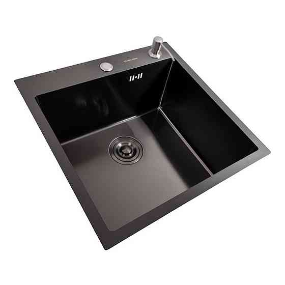 VALESO Кухонна мийка 50*50 PVD чорна Valeso Handmade (товщина 3,0/1.5) Киев