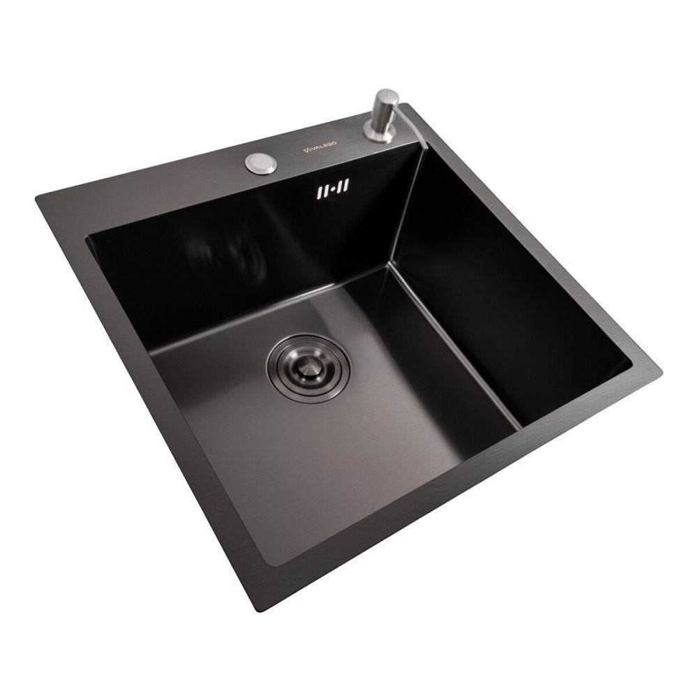 VALESO Кухонна мийка 50*50 PVD чорна Valeso Handmade (товщина 3,0/1.5) Киев - изображение 6