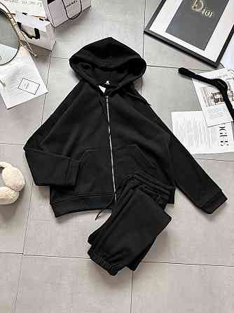 Женский стильный войлочный костюм двойка турецкая трехнить Черный, 44/46 Одесса