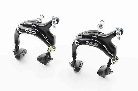 Гальмо ROAD V-brake кліщового типу, переднє+заднє, хід колодки 67-79мм, алюмінієве, чорне HJ-1201AD Киев