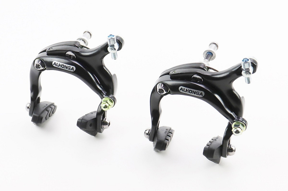 Гальмо ROAD V-brake кліщового типу, переднє+заднє, хід колодки 67-79мм, алюмінієве, чорне HJ-1201AD Киев - изображение 1