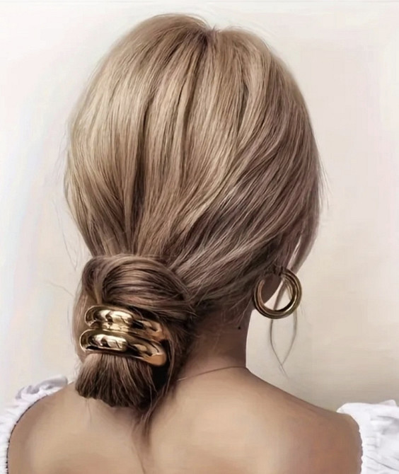 Гумка для волосся із золотистою вставкою Сміла - фото 2