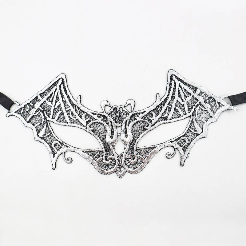 Маска из ткани на лицо Летучая мышь 24 на 9 см серебристый Киев - изображение 1