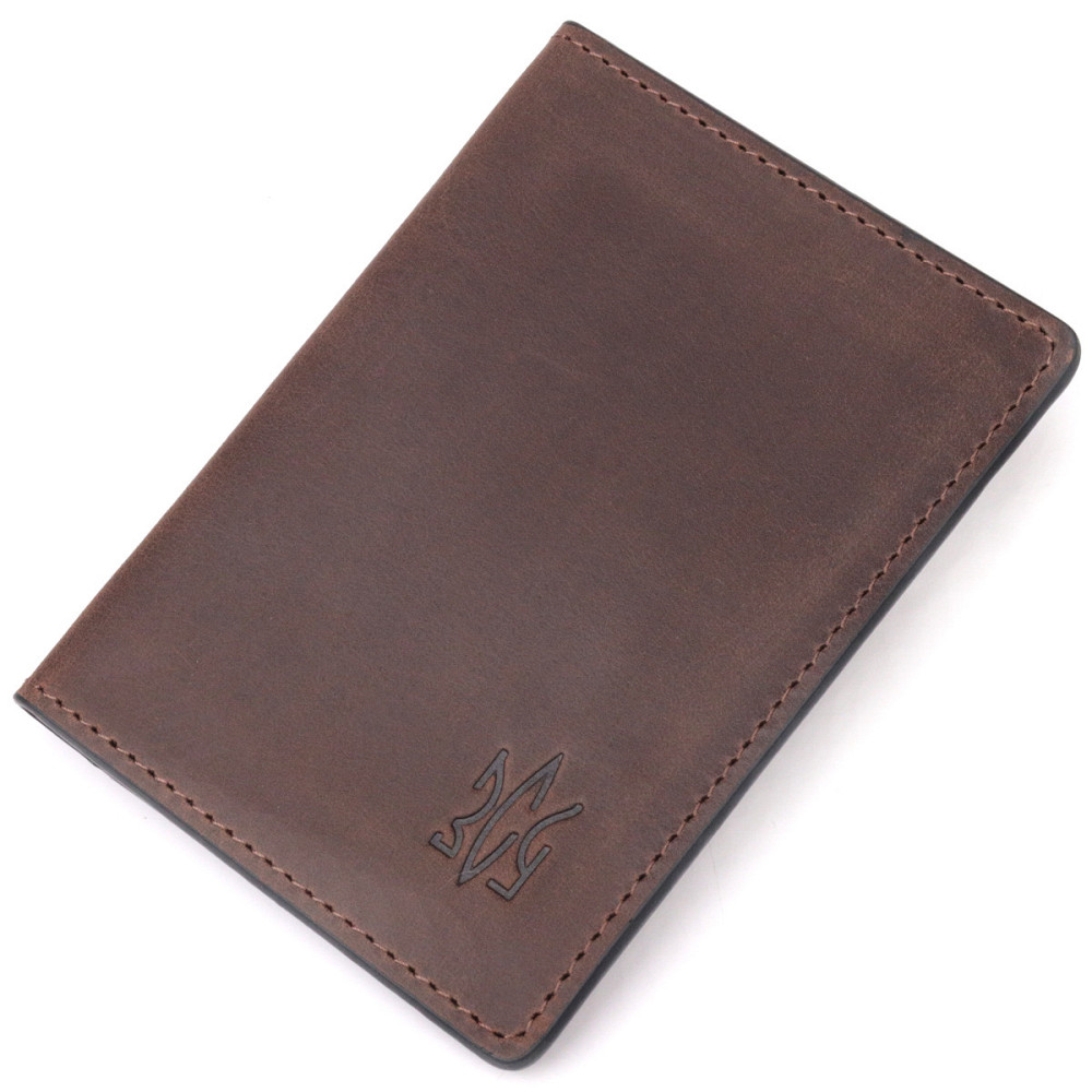 Надійна обкладинка з вінтажної шкіри на військовий квиток Тризуб ЗСУ (GRANDE PELLE) Київ - фото 5