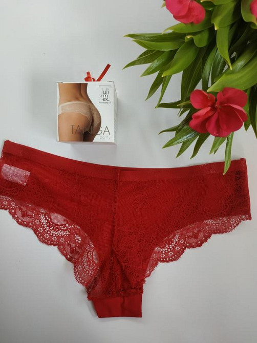 Трусики червоні з мереживом ззаду для дівчини julimex tanga XL Славута - фото 2