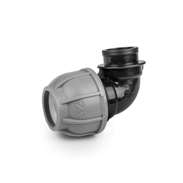 Коліно для труб PE, 32 мм, PN10, з внутрішньою різзю 1", DSRA10K32F1 Київ - фото 1