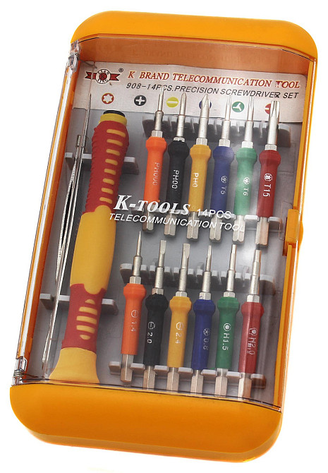 Набор отверток для мобильных телефонов / Lian Xing 906-14PCS профессиональный, 14 насадок. Днепр - изображение 2