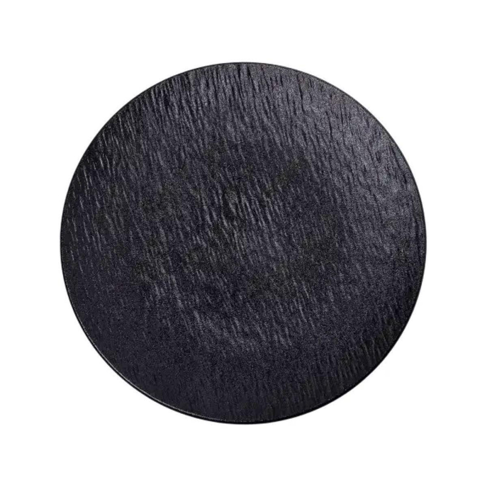 Тарелка сервировочная фарфоровая 25 см черная HP-7-727 Киев - изображение 1