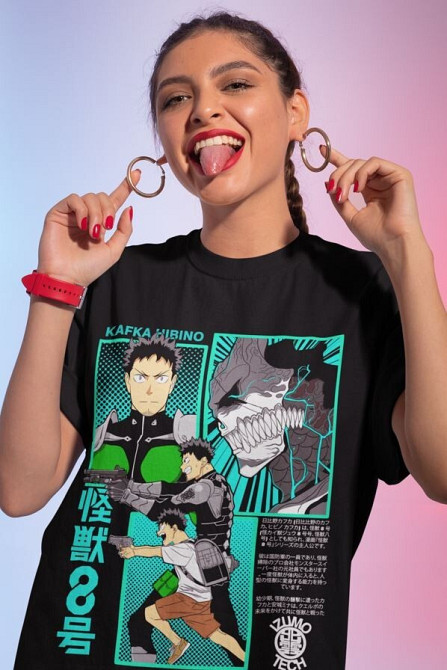 Футболка аниме Каиджу Но Кафка Гифт оверсайз (S/M/L) Черний AnimeJ0882 Днепр - изображение 2