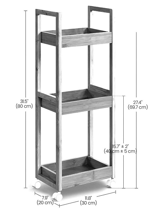 Етажерка для ванної на коліщатах "Касталія" палісандр Миколаїв - фото 2