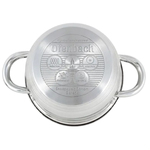 Каструля нержавіюча сталь 2,4л 18*10,5см з кришкою 100512 Ofenbach Житомир
