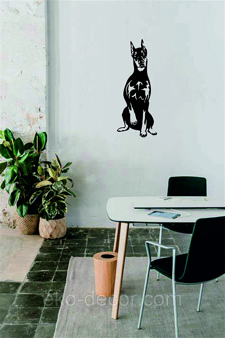 Декоративне настінне Панно «Доберман», Декор на стіну 70*28 см, Чорний Київ - фото 8