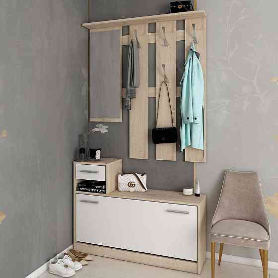Прихожая с зеркалом Doros Alice 100х25х182,9 см Белый/Дуб cонома (DRS-011331) Днепр