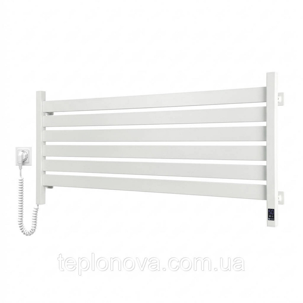 Электрическое полотенцесушитель NAVIN Largo 1100х500 Sensor с Wi-Fi, широкий левосторонний, белый бархат Черновцы - изображение 1