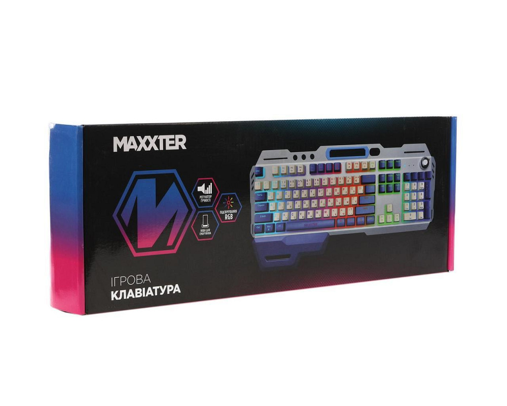 Клавіатура Maxxter KBG-RGB-01-UA ( синій, сірий ) Харьков - изображение 8