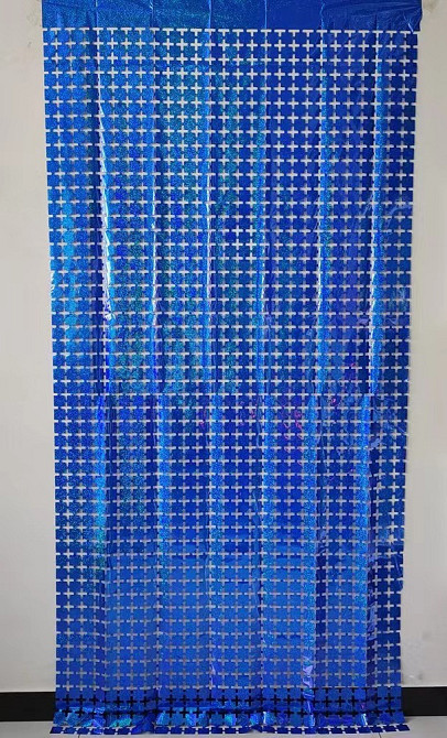 Дождик для фотозоны кубиками с голограммой 2 м на 1 м синий Киев - изображение 3