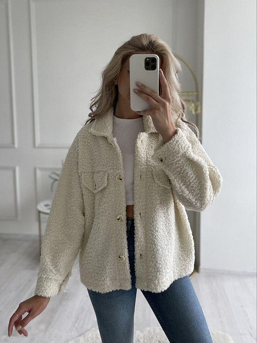 Женская теплая рубашка из мягкой овчины Тедди Одесса - изображение 10