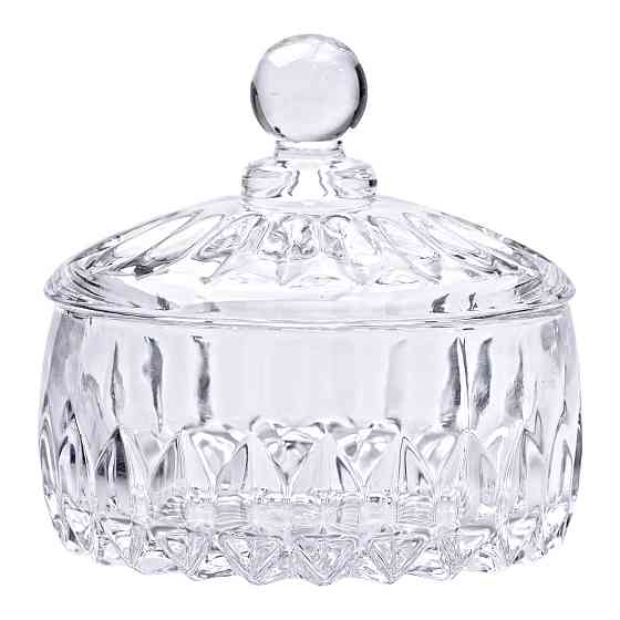 Yiwu Цукерниця з кришкою кругла скляна прозора HP-4-124 Коломыя