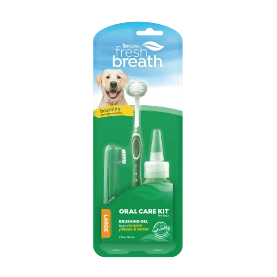 Догляд за зубами для собак Тропіклін TropiСlean Oral Care Kit великий набір для догляду за ротовою порожниною (2 види щіток, гель) Київ