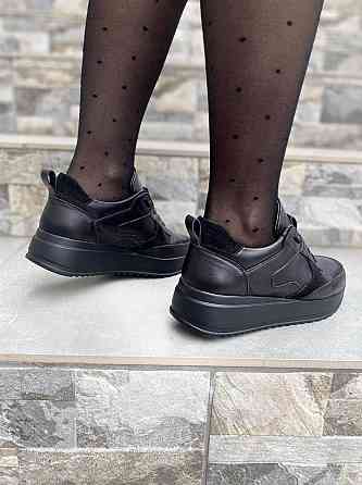 EMELI Кросівки жіночі EMELI 055 чорні (весна-осінь, шкіра+замша натуральна) (4394) лише 36р.38р Коломыя